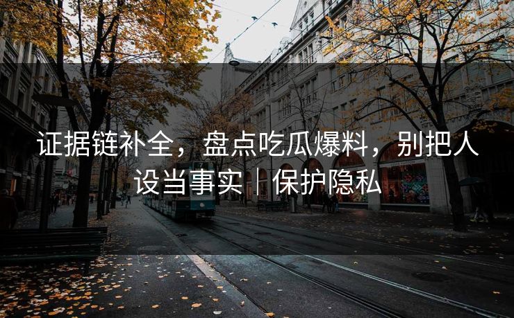 证据链补全，盘点吃瓜爆料，别把人设当事实｜保护隐私